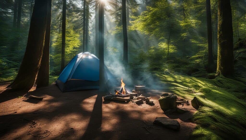 Campsite in the wilderness