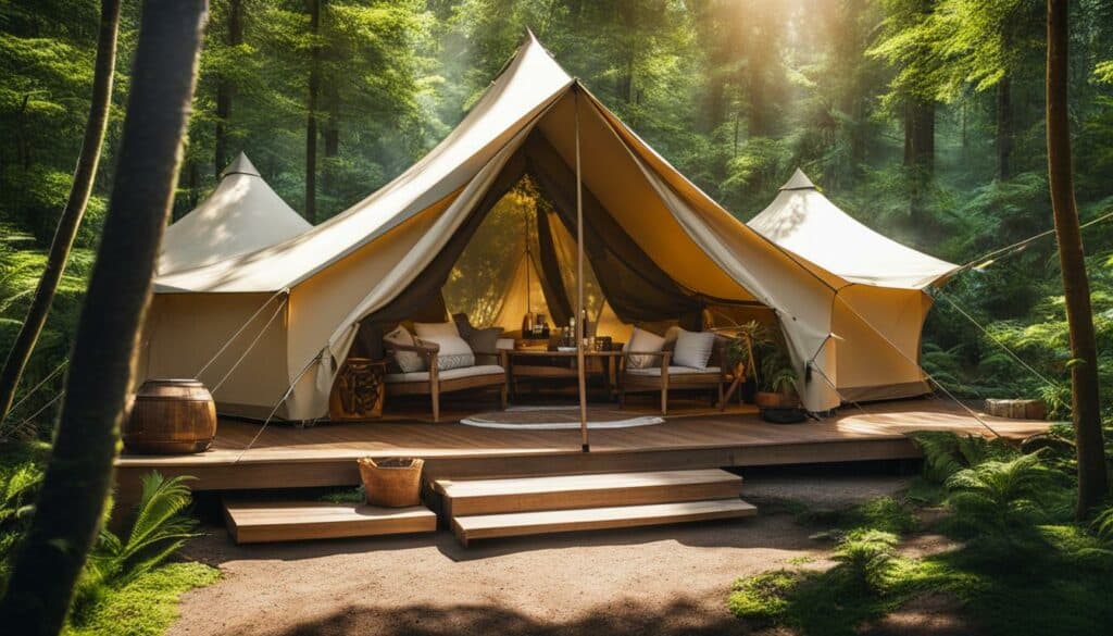 Glamping in natural surroundings