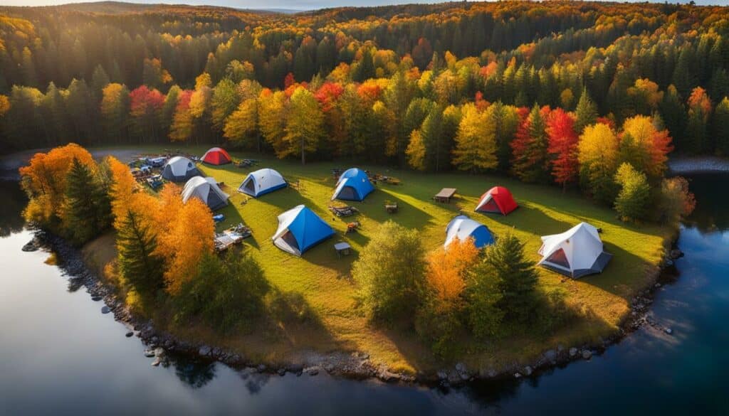 Visually appealing camping sites