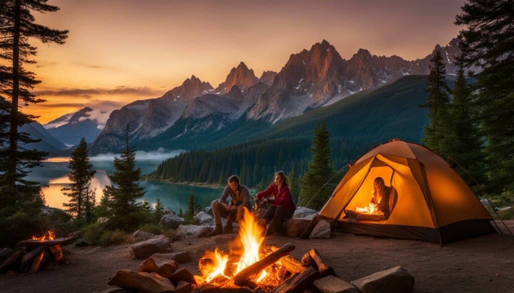 camping in the mountains