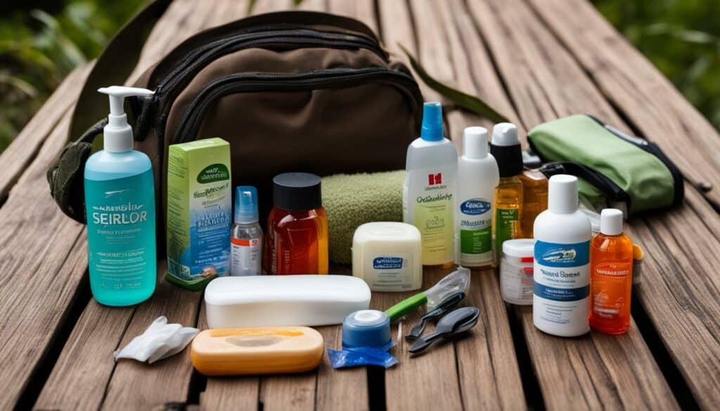 essential hygiene and toiletries for camping