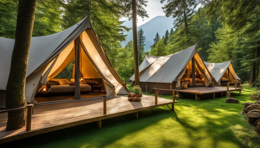 glamping site in nature