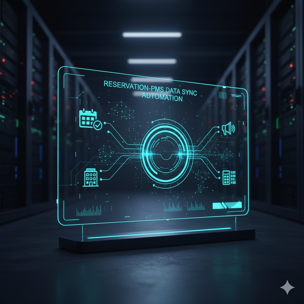 Digital data sync display in a modern server room