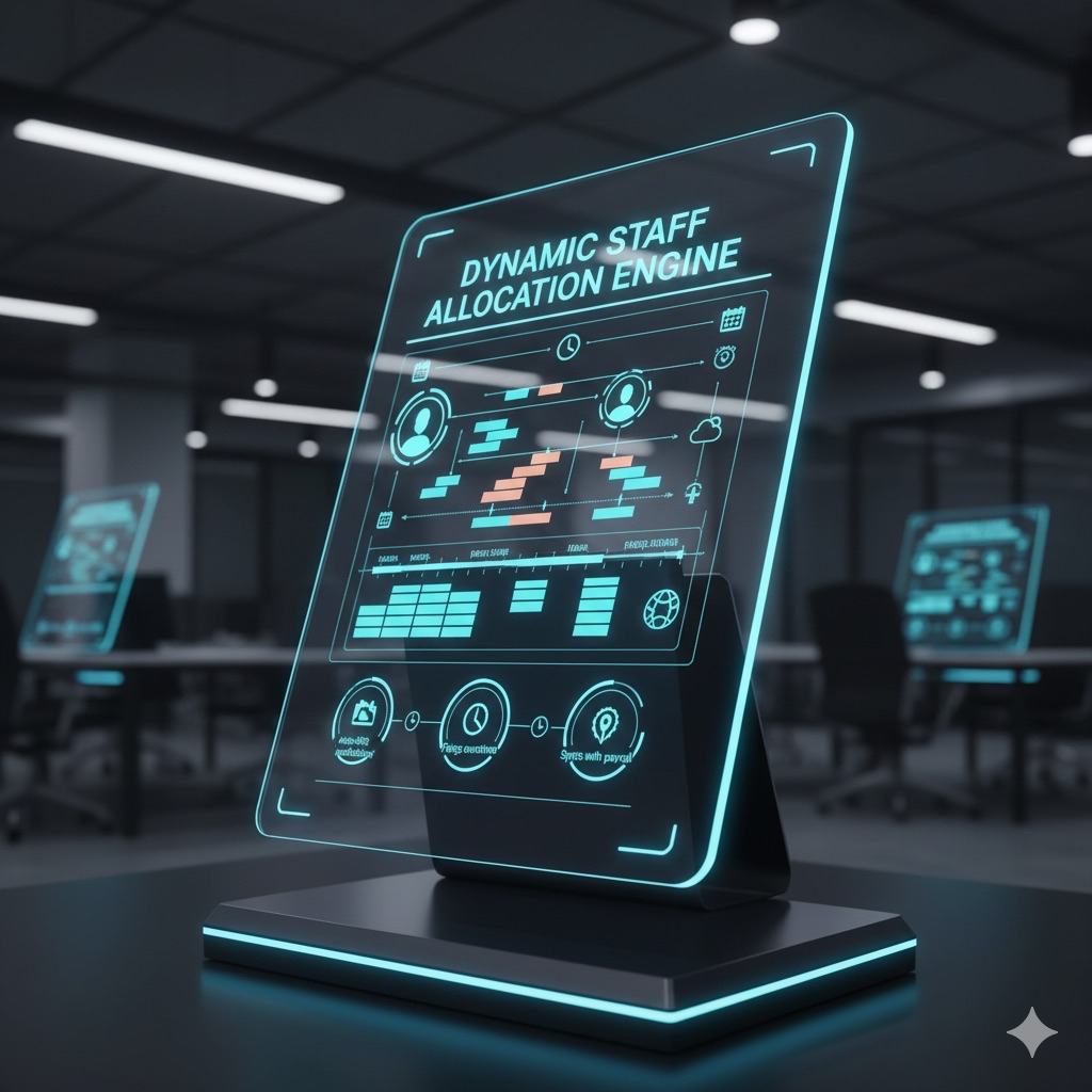 Digital staff allocation interface in modern office