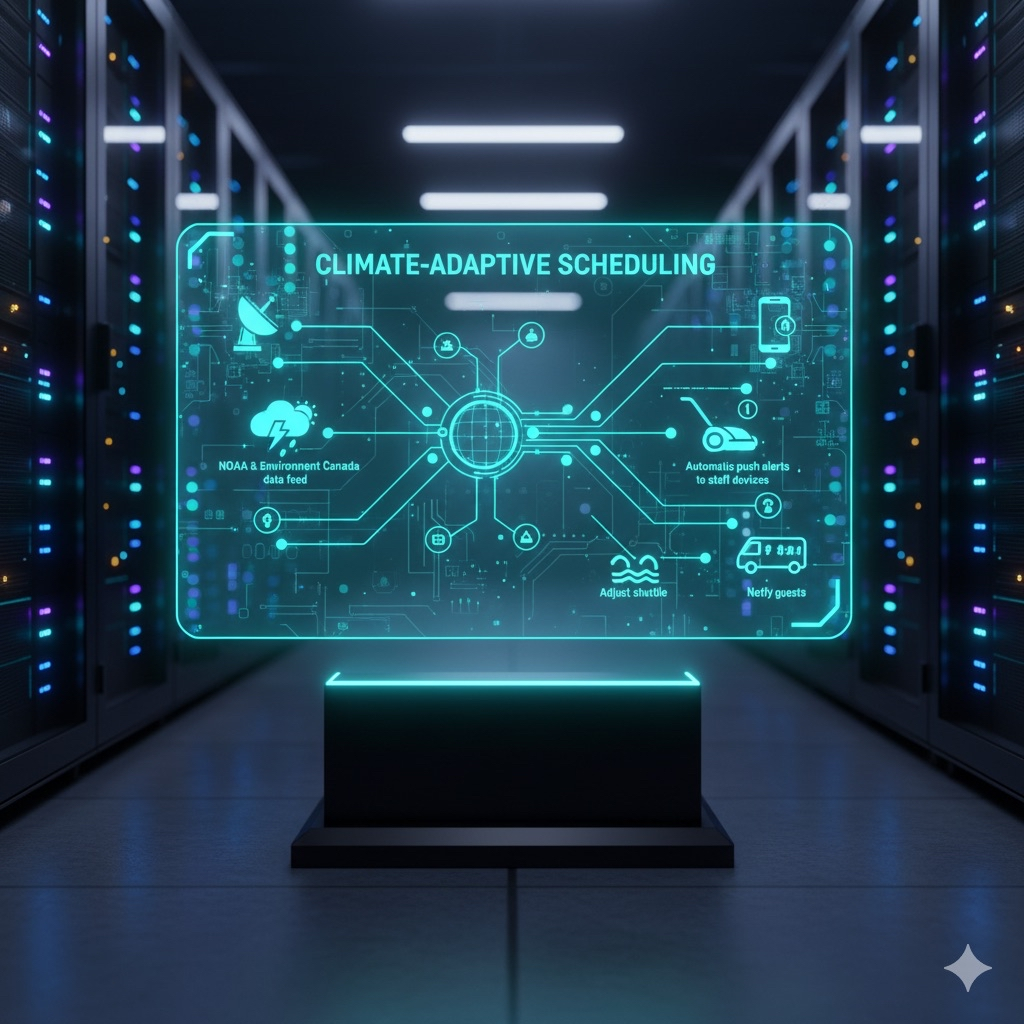 Climate-adaptive technology displayed in data center